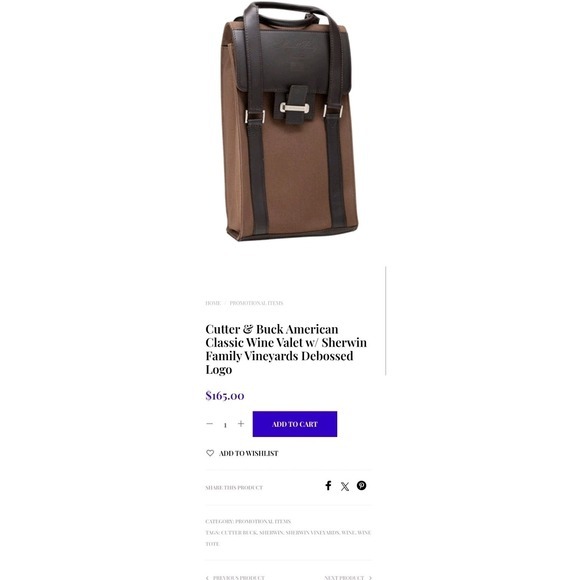 Cutter & Buck American Classics‎ Brown Canvas & Leather Tall Pouch Bag MSRP $165 - Picture 2 of 10